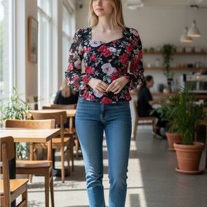 Midnight Bloom Sweetheart Top